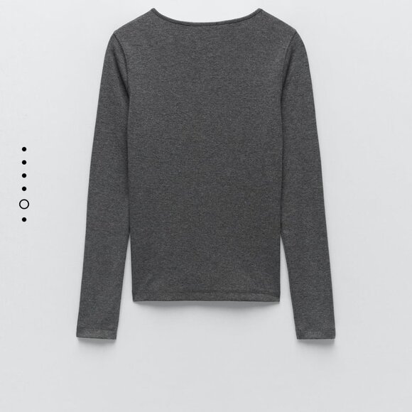 Mid-Grey half buttons henley shirt - Picture 5 of 7